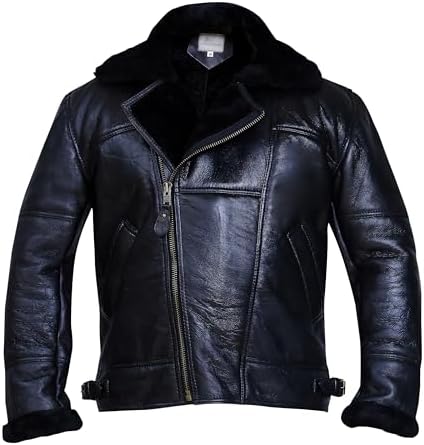 MARCO ENZOLANI Cross Zip B3 Bomber Aviator Real Shearling Brown